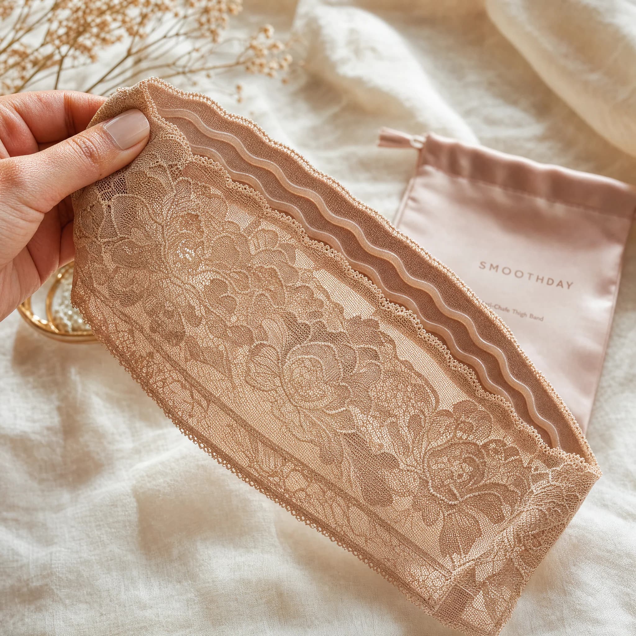 Glide Bands lace detail held in hand