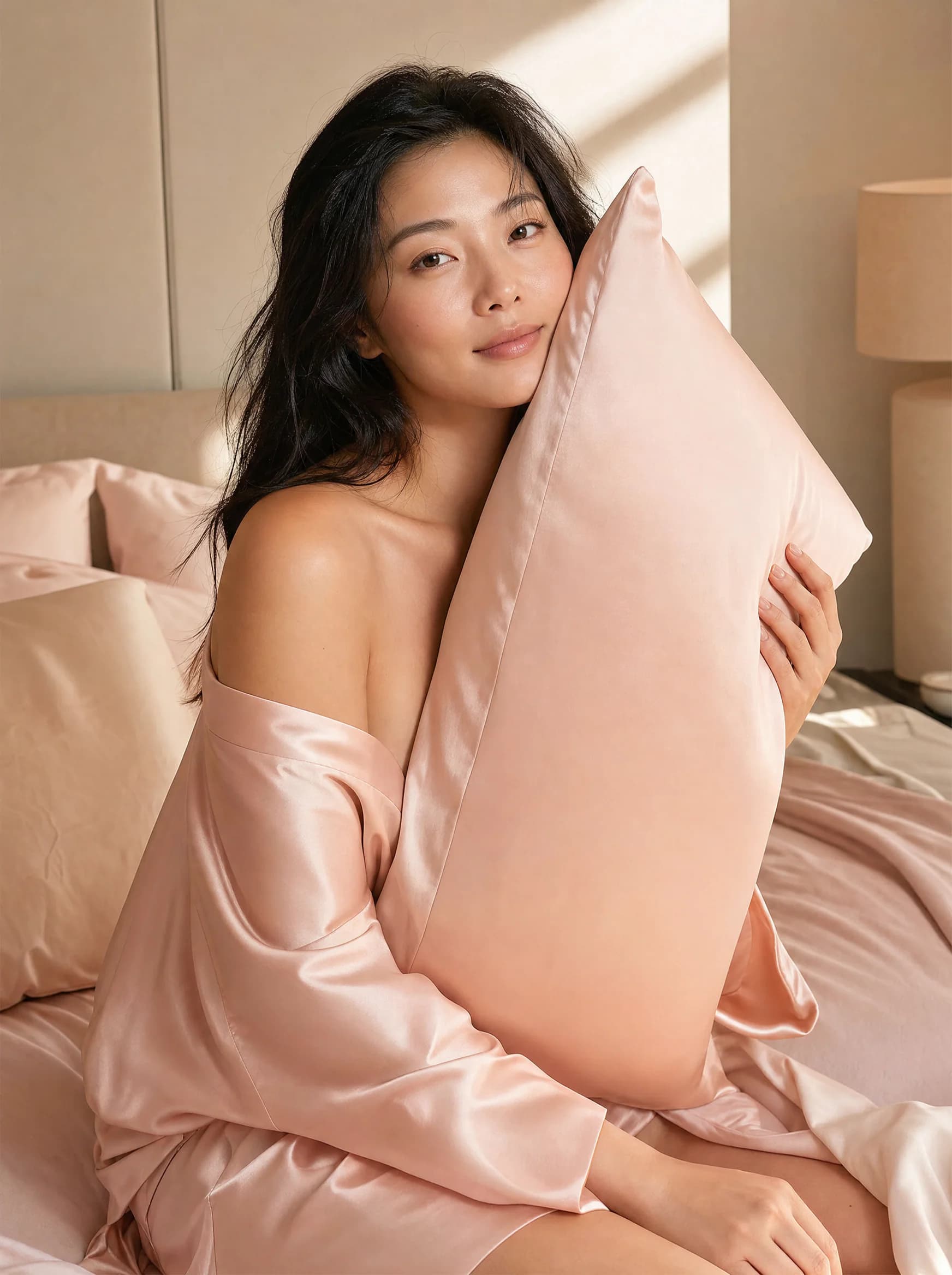 Silk Pillowcase in a calm Smoothday bedroom scene